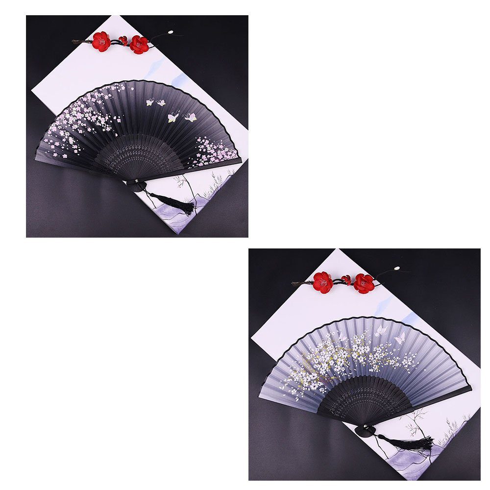 DRSEON Handfächer 2 Stück Handfächer Fächer,Folding Fans mit Quaste, (2-tlg)