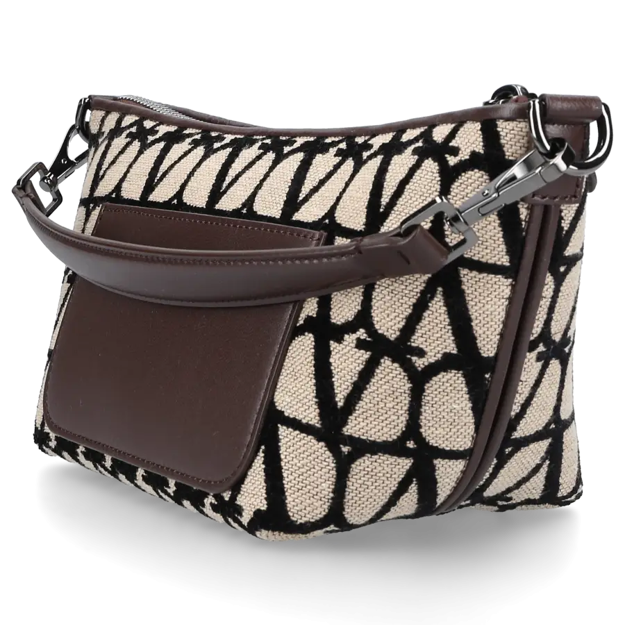Valentino Garavani - Schultertasche LOCÒ Canvas - beige