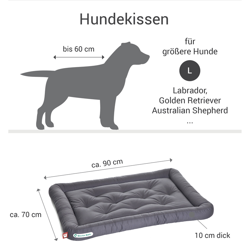 Doctor Bark Hundekissen Doctor Bark Liegekissen grau L