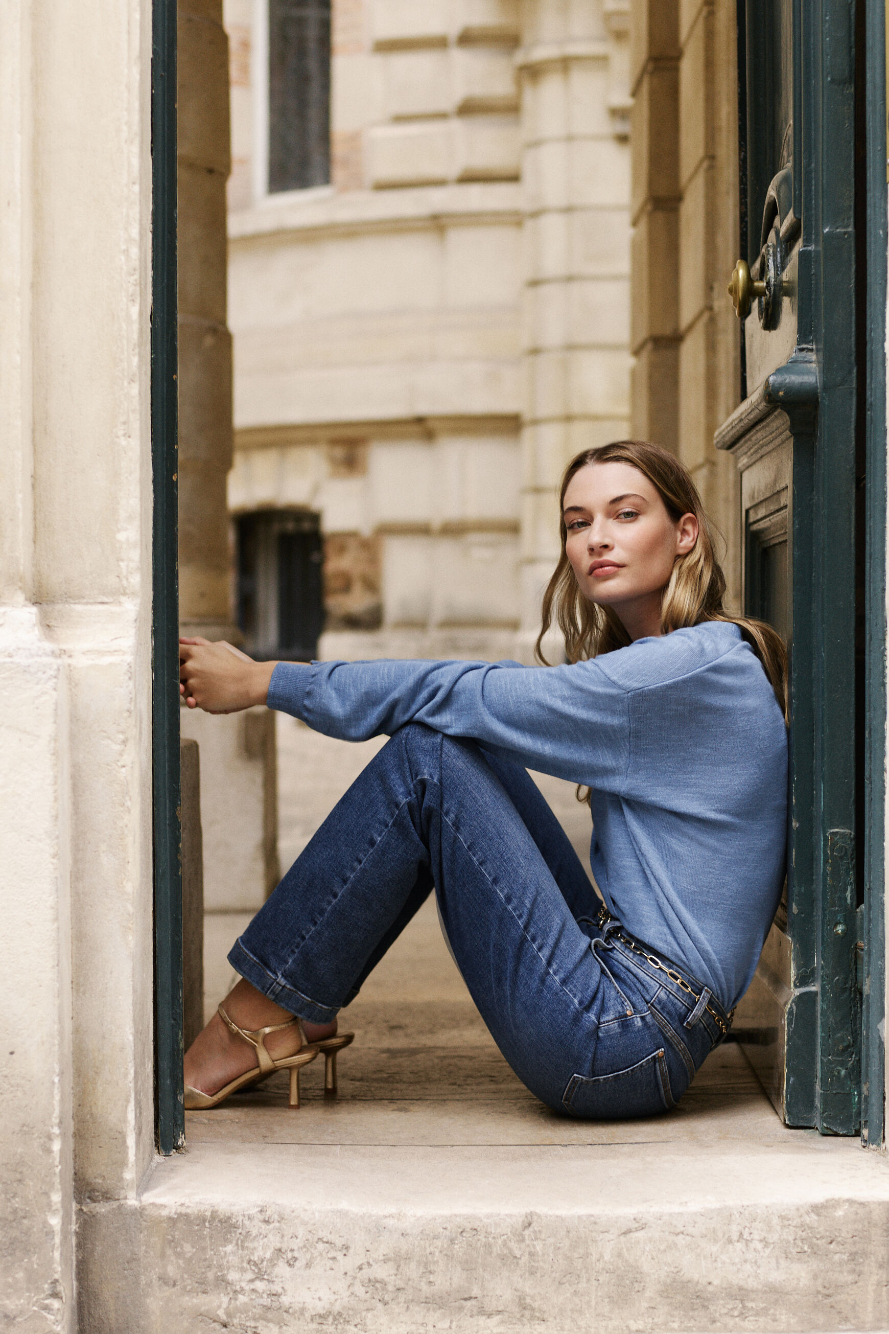 gilet romy denim stone femme