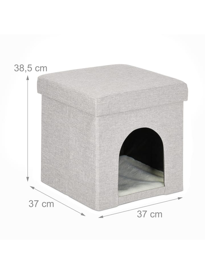 relaxdays Katzenhöhle in Beige - (B)37 x (H)38,5 x (T)37 cm günstig kaufen onesize