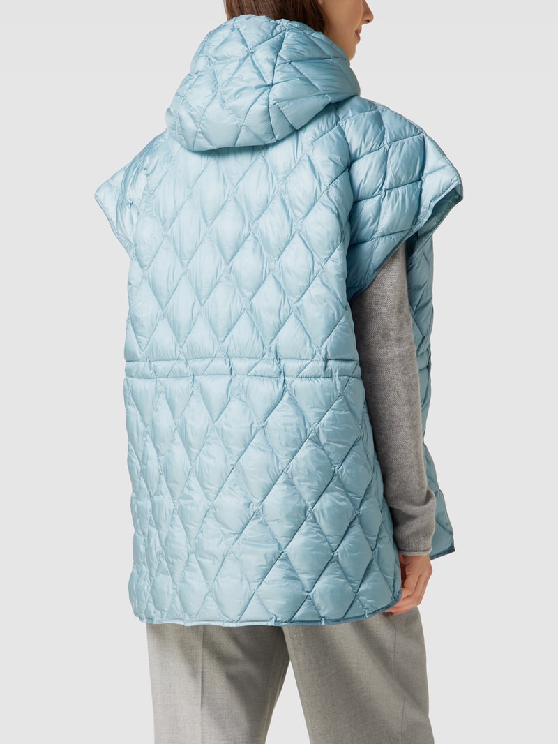 Oversized Steppweste mit Kapuze Modell 'CARLY' in hellblau