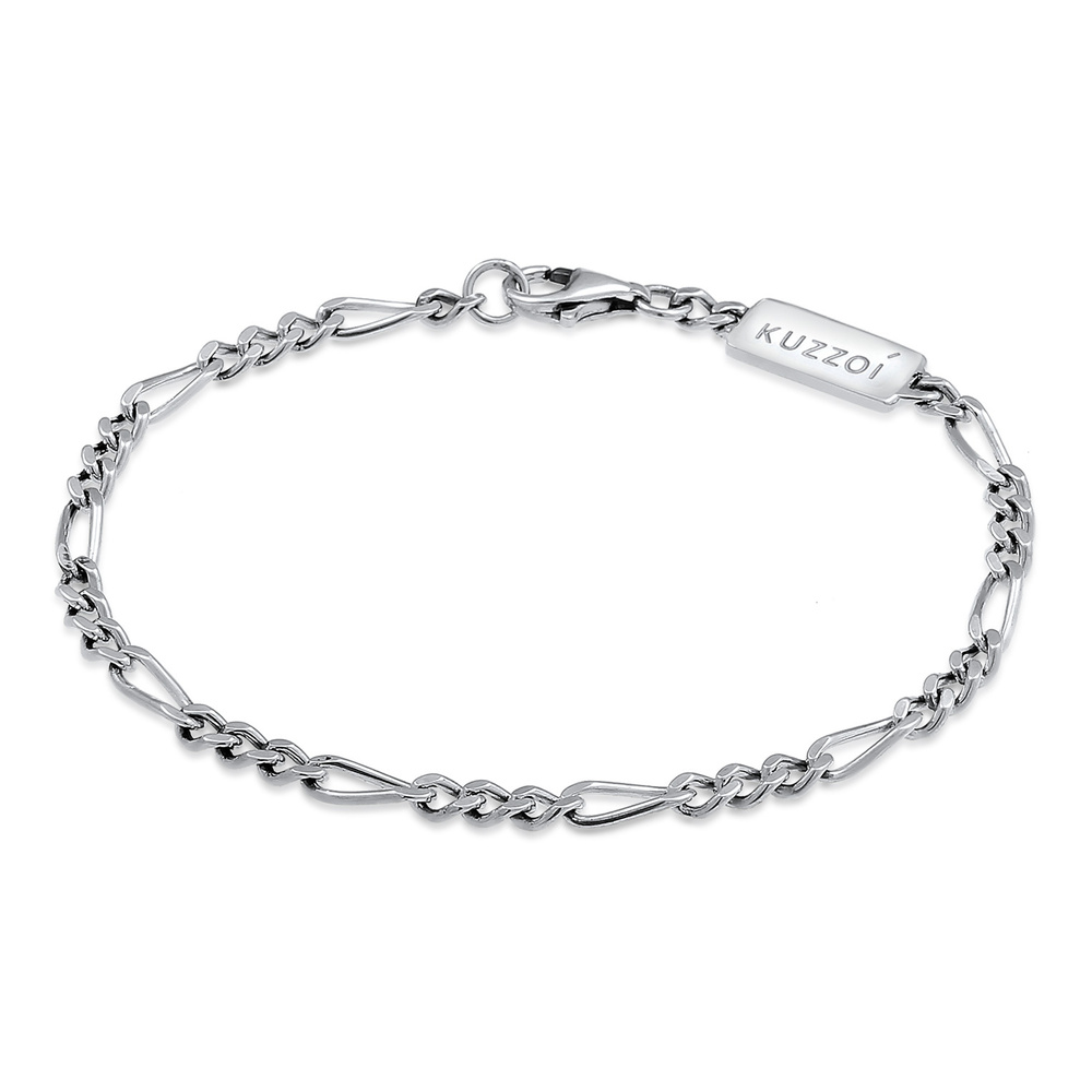 KUZZOI KUZZOI Bracelet Hommes Massive Basique Cool en argent sterling 925 Bracelet