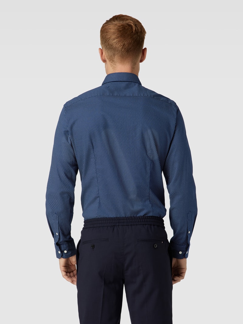 Slim Fit Business-Hemd mit Kentkragen in marineblau