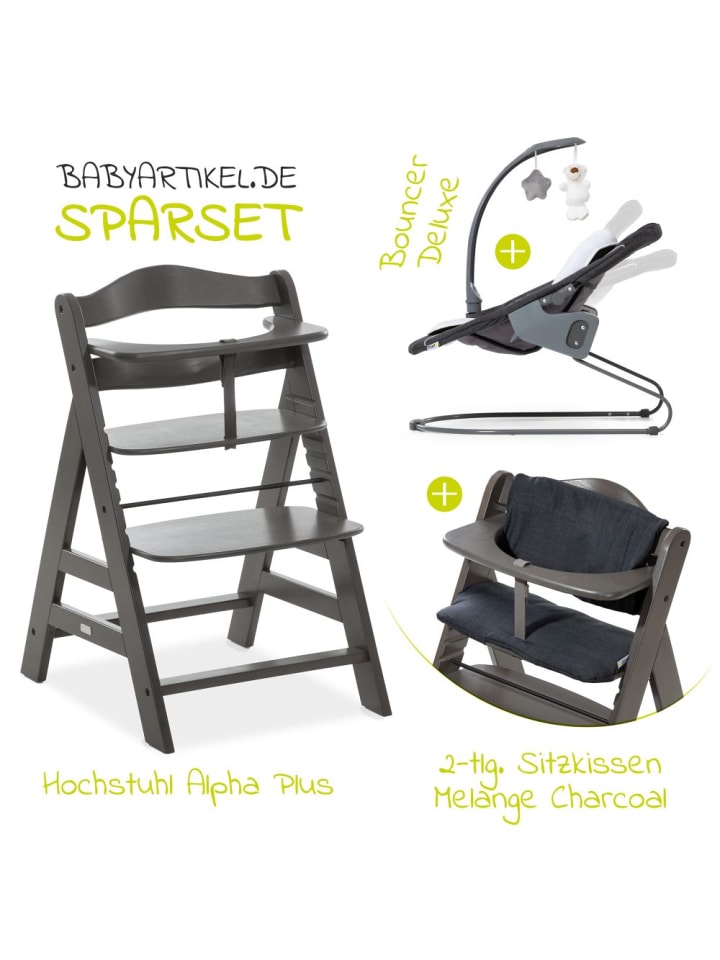 Hauck Alpha Charcoal Selectline Newborn Set Deluxe - 4-tlg. in schwarz,grau günstig kaufen onesize