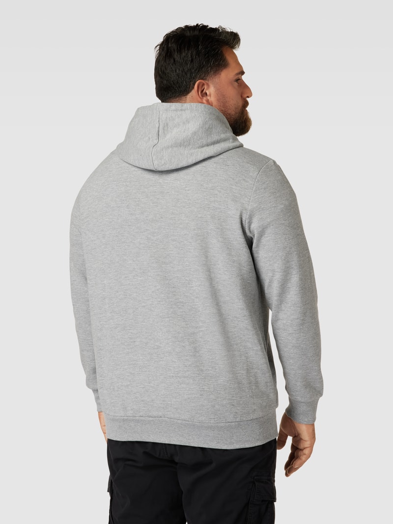PLUS SIZE Sweatjacke mit Kapuze Modell 'BASIC' in hellgrau meliert