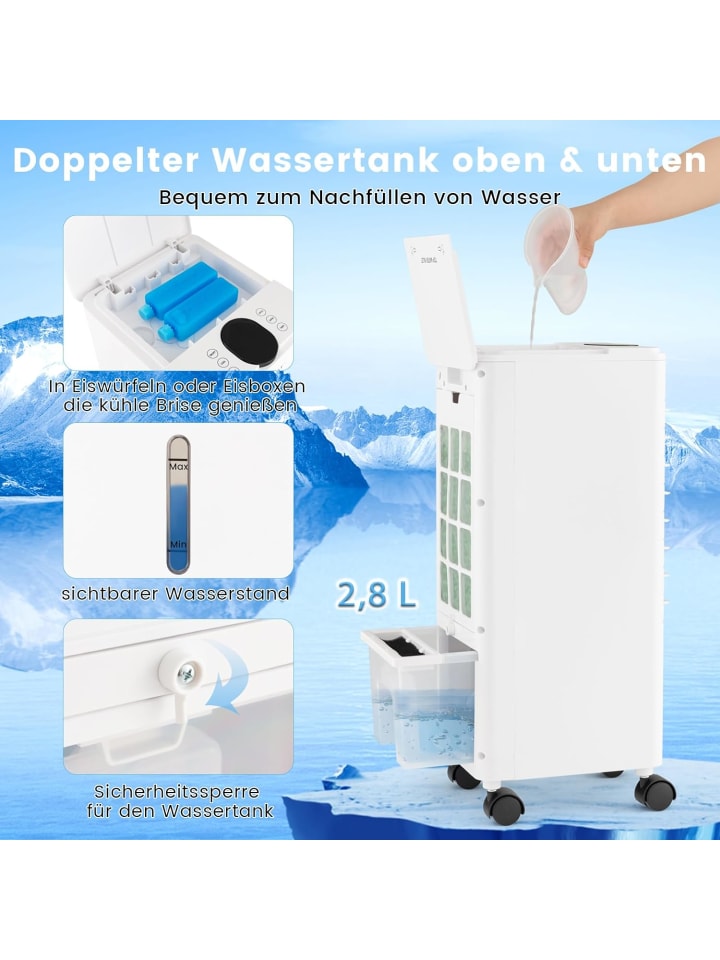 COSTWAY 3 in 1 Klimaanlage ohne abluftschlauch in Weiß günstig kaufen onesize