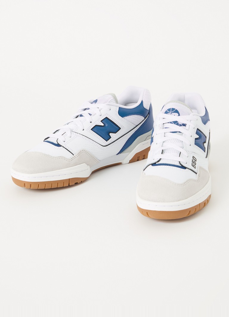 Teniși New Balance 550 din piele cu detalii întoarsă.