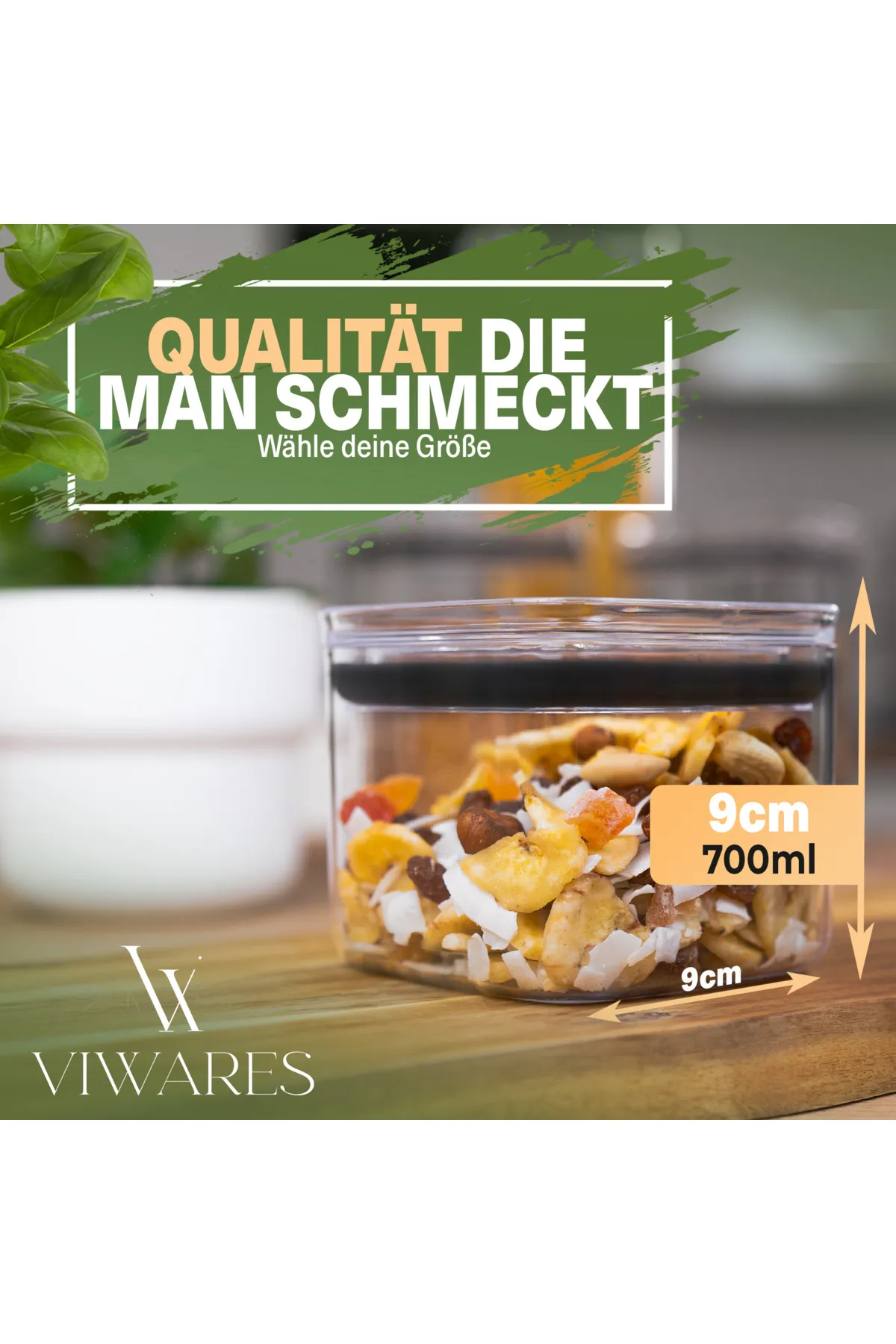 Viwares  Vorratsdosen mit Deckel Luftdicht - 6er 700 ml Vorratsbehälter Set - BPA-FREI Klar