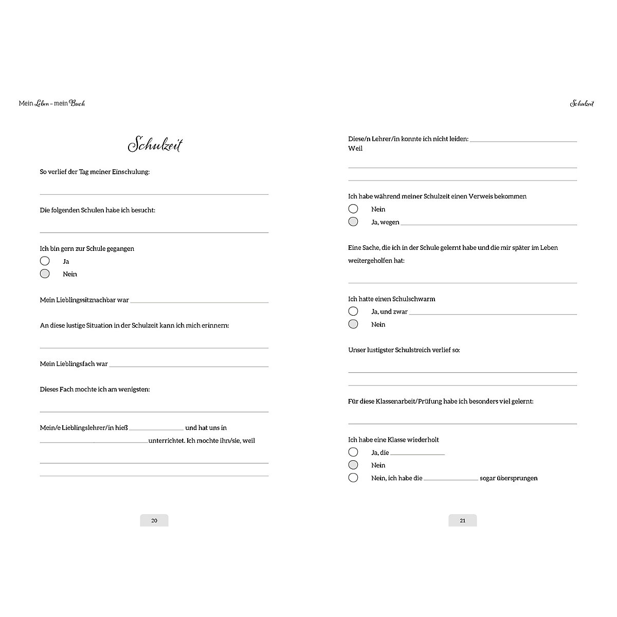 Mein Leben - mein Buch