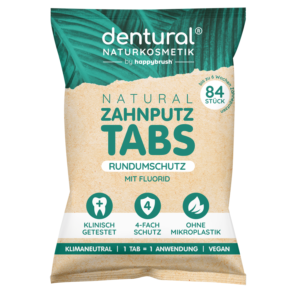 Happybrush Dentural Zahnputztabs 84 Stück