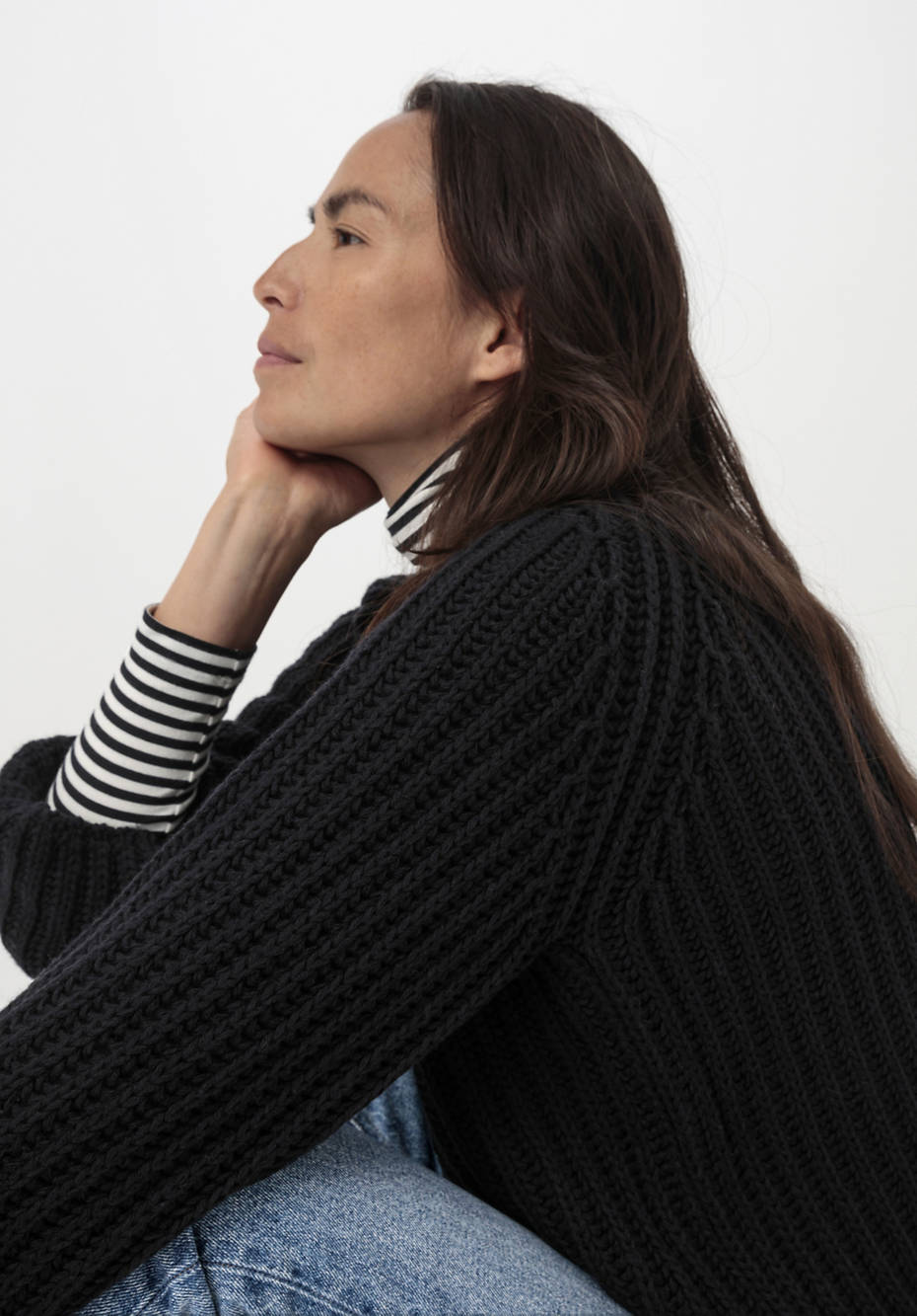 Raglan-Pullover aus Bio-Baumwolle und Bio-Merinowolle