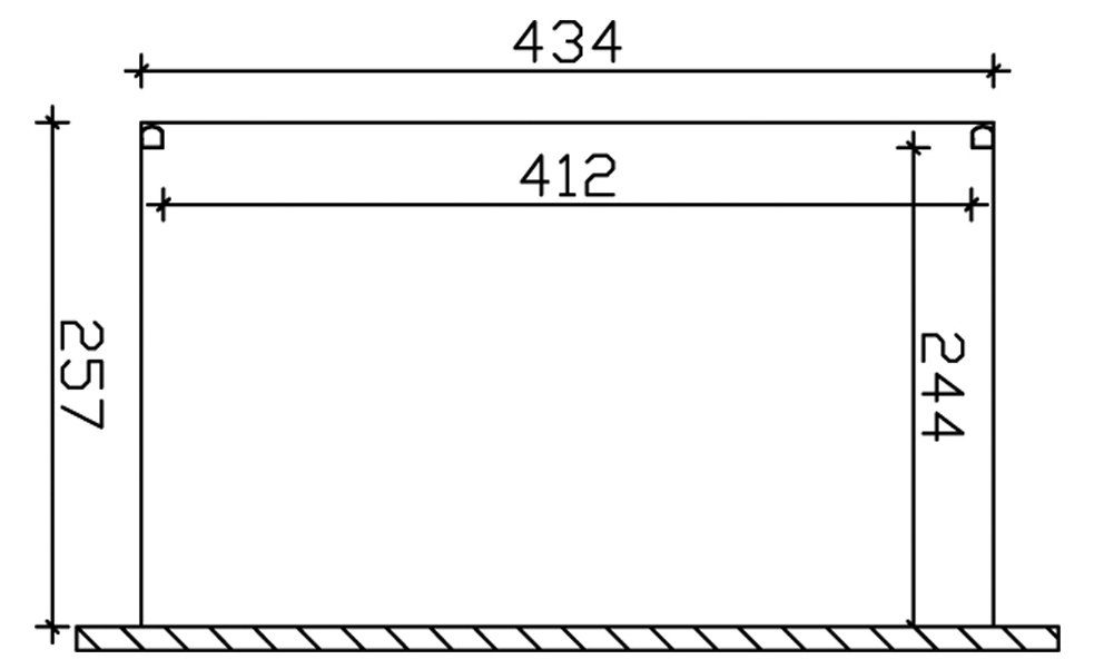 Skanholz Terrassendach Modena, BxT: 434x257 cm, 434 cm Breite, verschiedene Tiefe