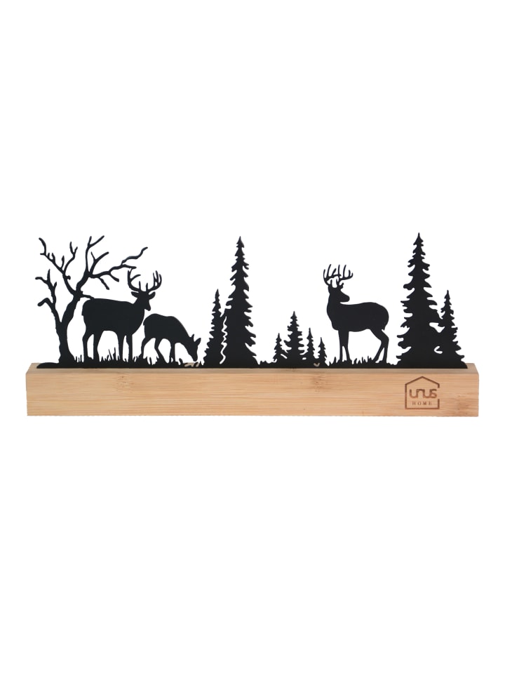 UNUS Aufsteller Wald Silhouette 3 Hirsche in Schwarz günstig kaufen onesize