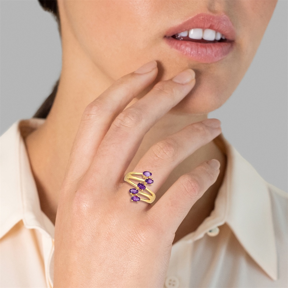 Rafaela Donata Bague Argent sterling Améthyste en Or jaune Bague