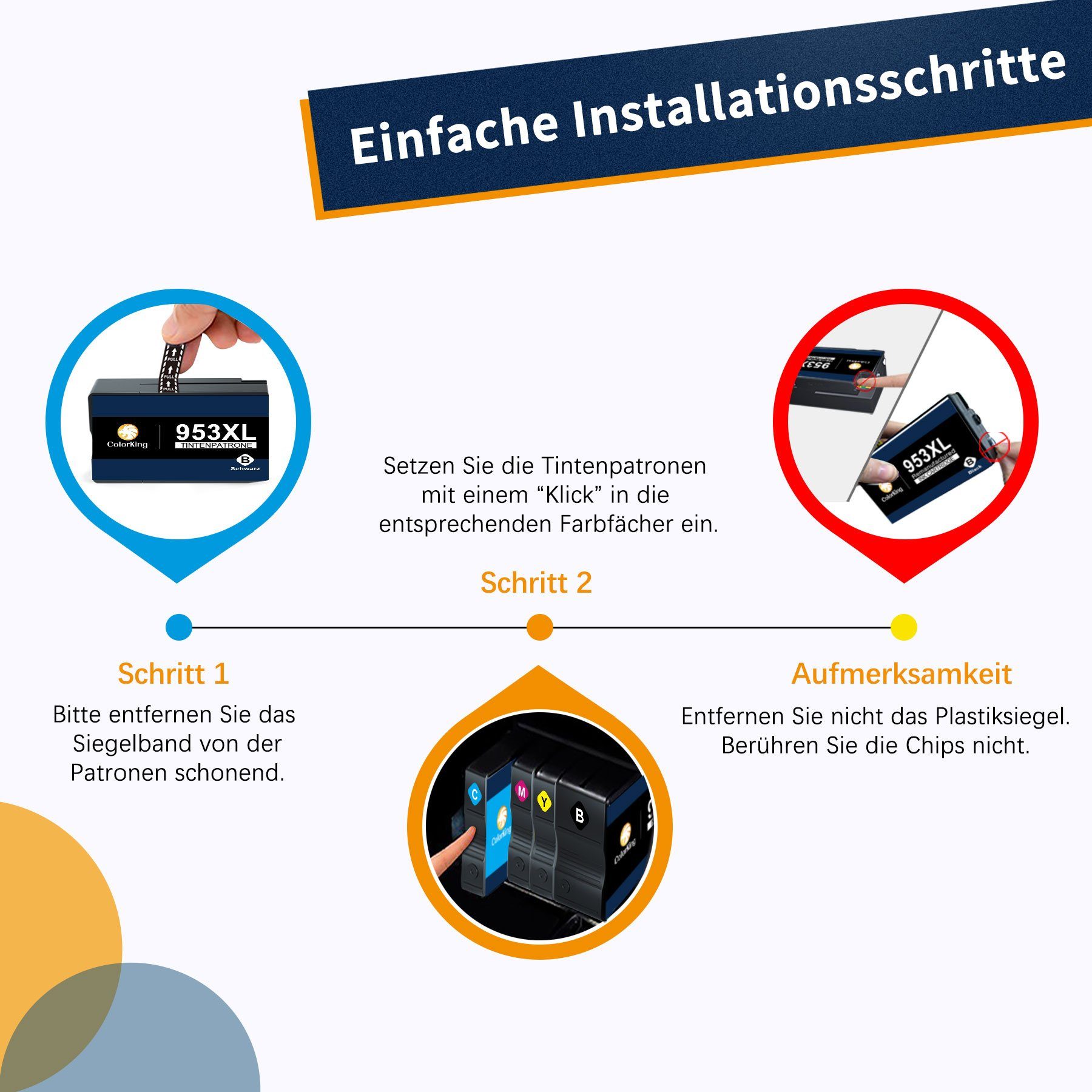 ColorKing 953 XL 953XL Ersatz für HP HP953XL HP953 Multipack Tintenpatrone