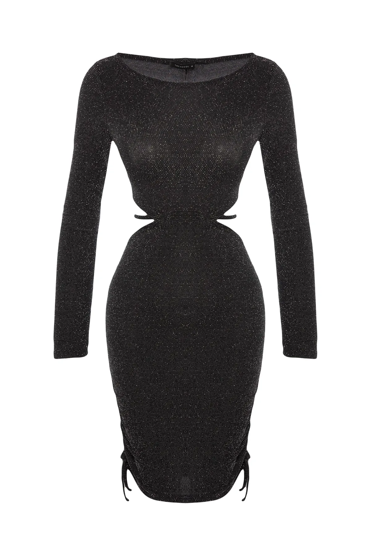 Trendyol Collection  Anthrazitfarbenes, detailliertes gestricktes elegantes Abendkleid am Rücken TPRAW23EL00210