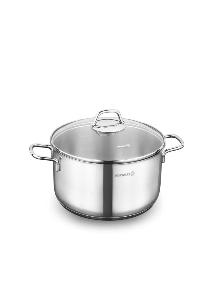 Korkmaz Korkmaz Perla Kochtopf aus hochwertigem 18/10-Edelstahl - 22 in Silber günstig kaufen 22 cm