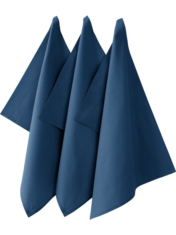 REDBEST Baumwolle Geschirrtuch 3er-Pack Seattle in dunkelblau günstig kaufen 50 x 70 cm