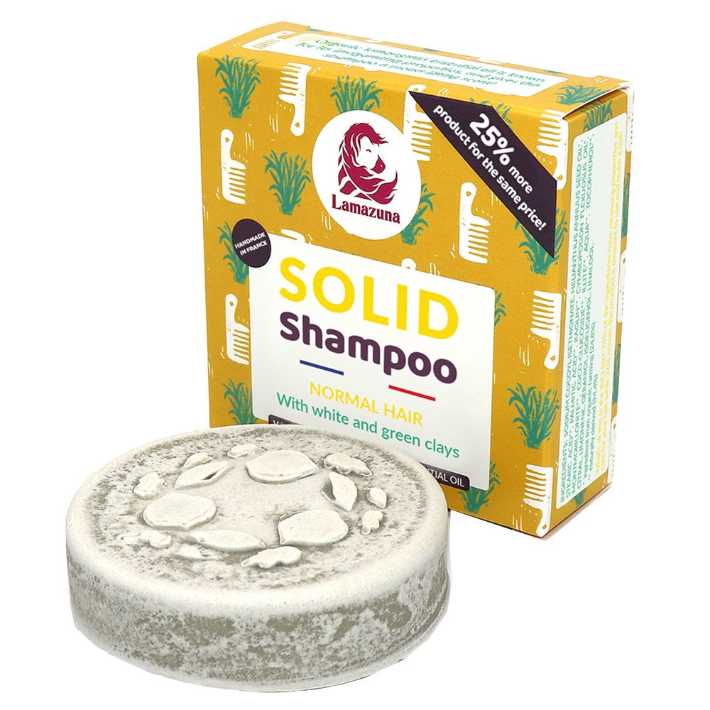Lamazuna Festes Shampoo Weisse & Grüne Tonerde 70 g