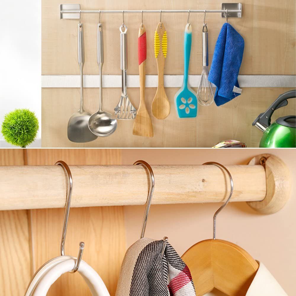 JedBesetzt Wandhaken S-Haken, Aufbewahrungshaken, Edelstahl, 9cm, Badezimmer, Dusche, Tür, Anti-Kratzer