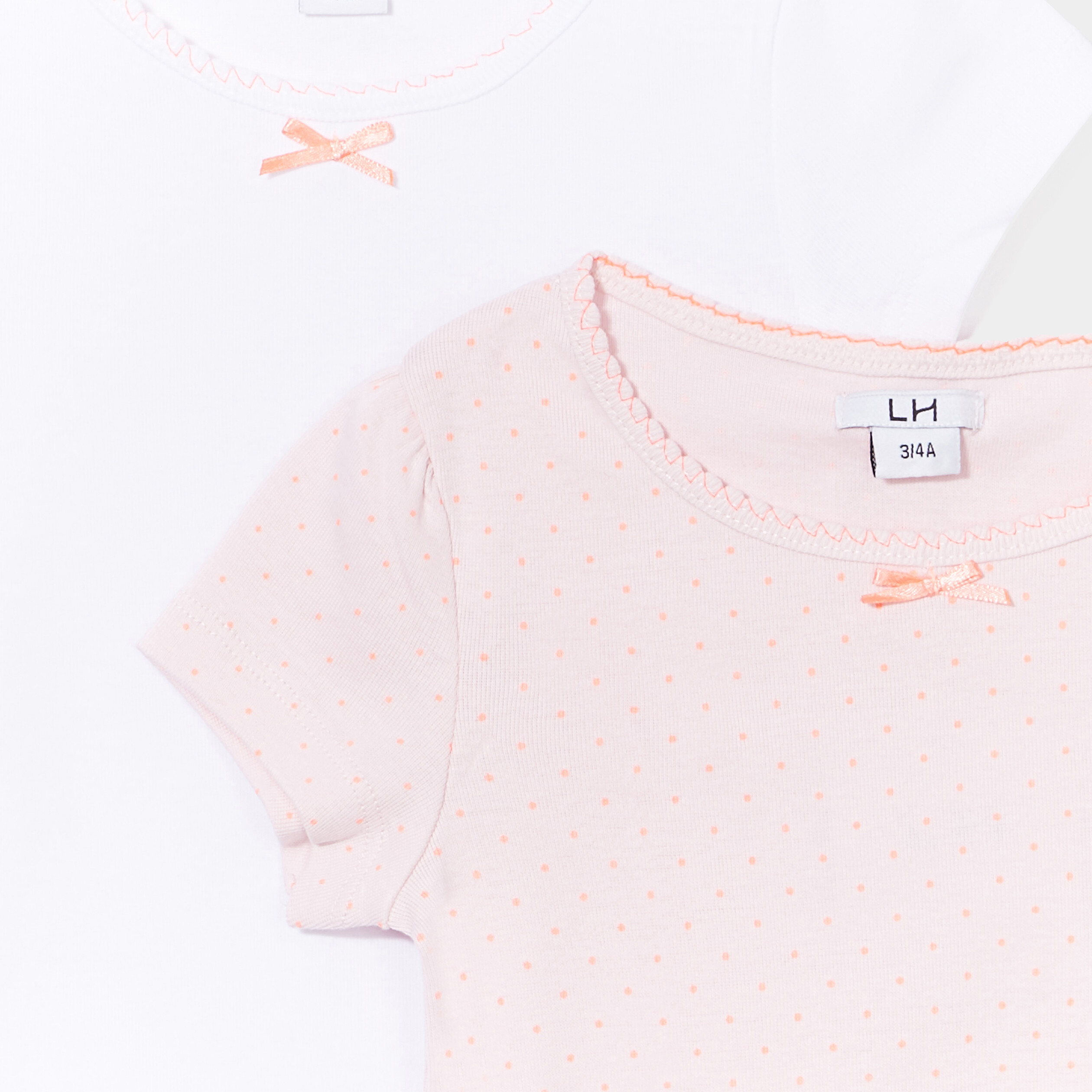Lot de 2 T-shirts col rond rose clair fille | La Halle