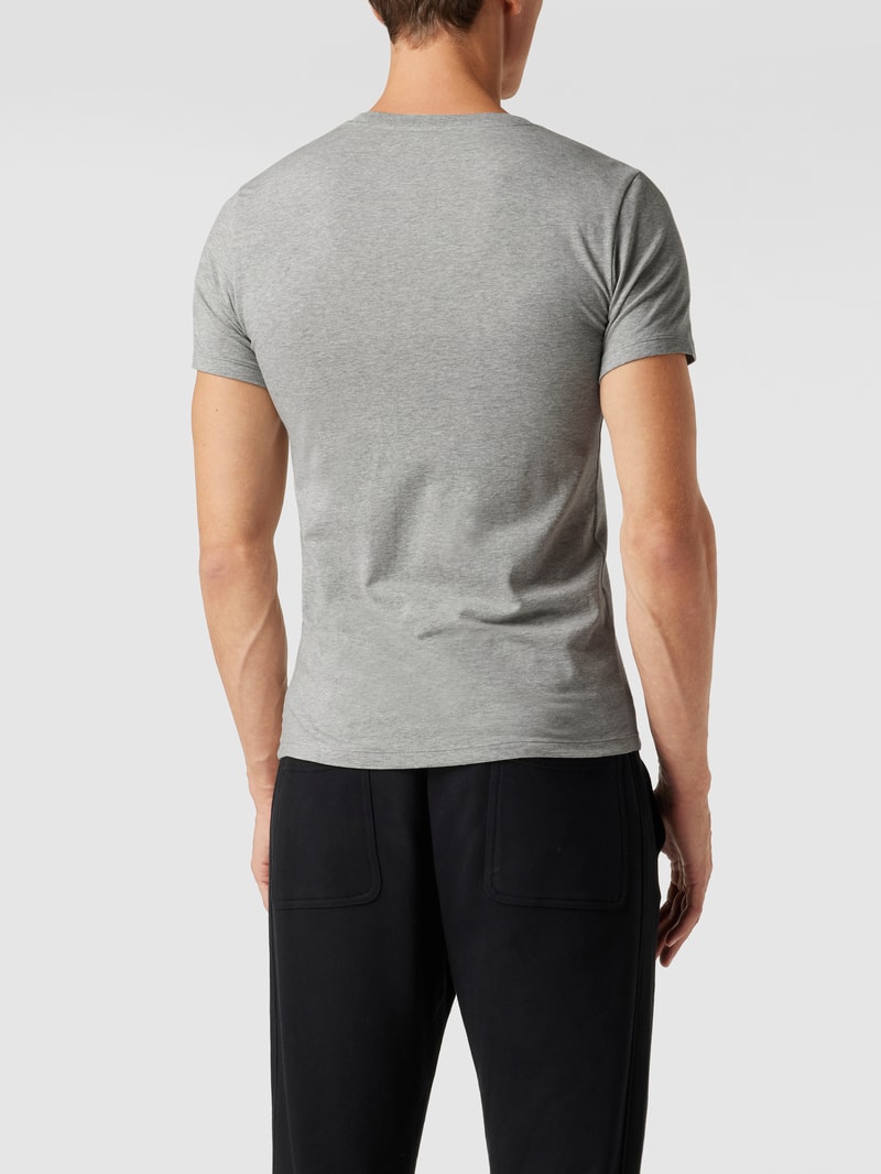 T-Shirt mit Logo-Stitching im 2er-Pack in hellgrau meliert