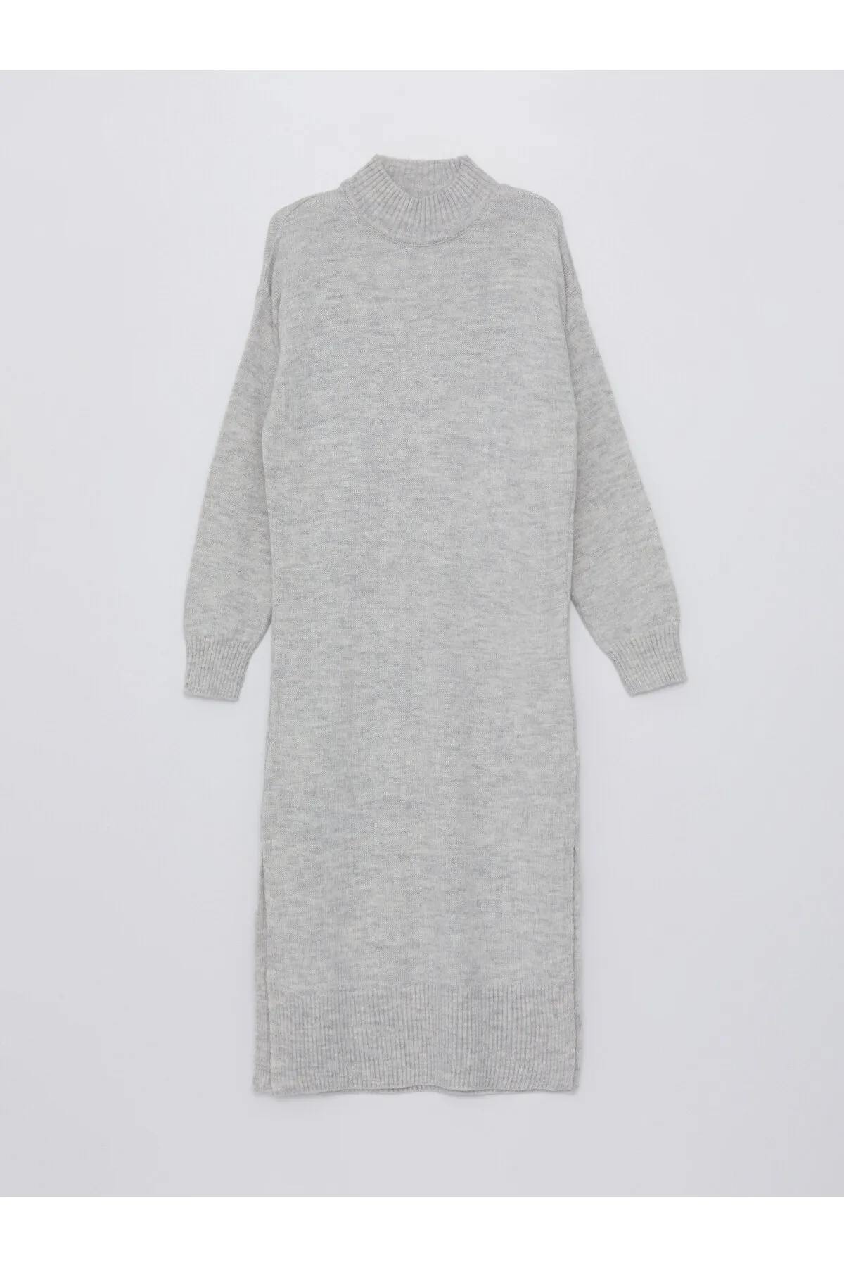 LC Waikiki  Gerades, langärmliges Damen-Strickkleid mit halbem Rollkragen