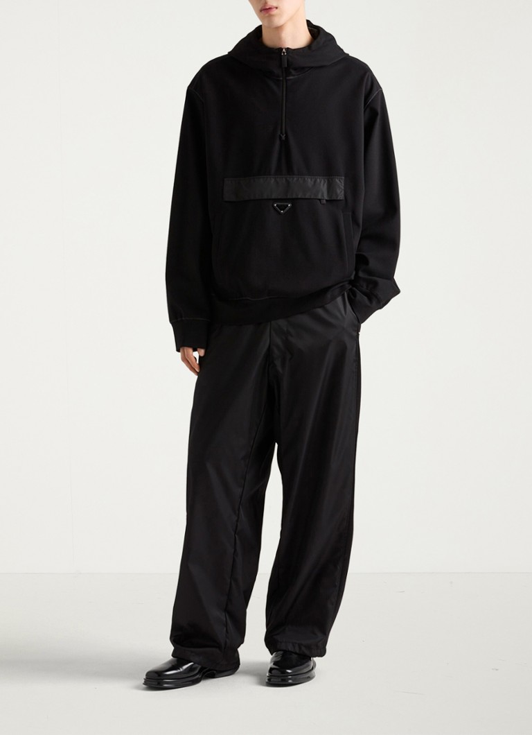 Prada Oversized hoodie with half zip