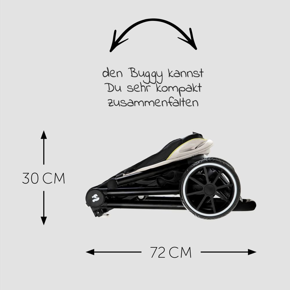 Hauck Kombi-Kinderwagen Move so Simply - Beige Neon, 2in1 Kinderwagen Buggy inkl. Babywanne & Sportsitz mit Liegefunktion