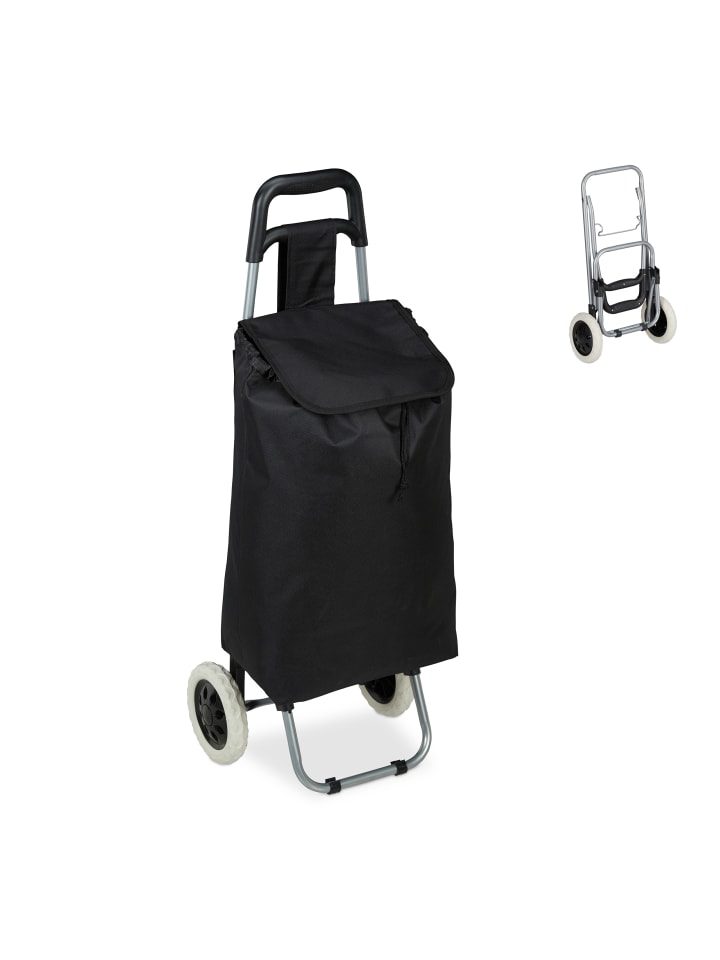relaxdays Einkaufstrolley in Schwarz günstig kaufen onesize