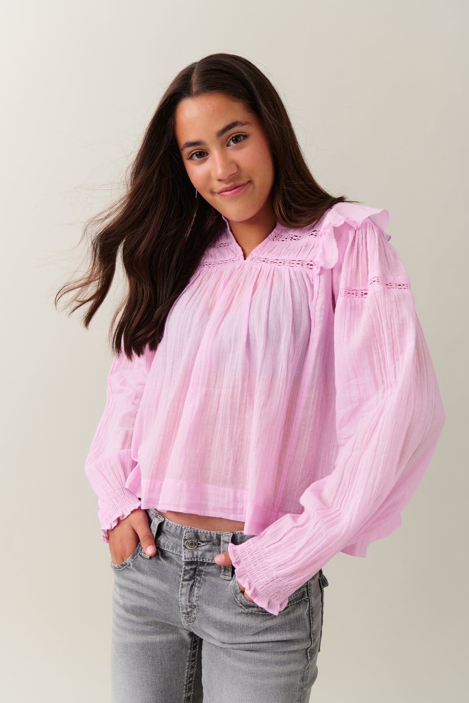 Y boho lace blouse