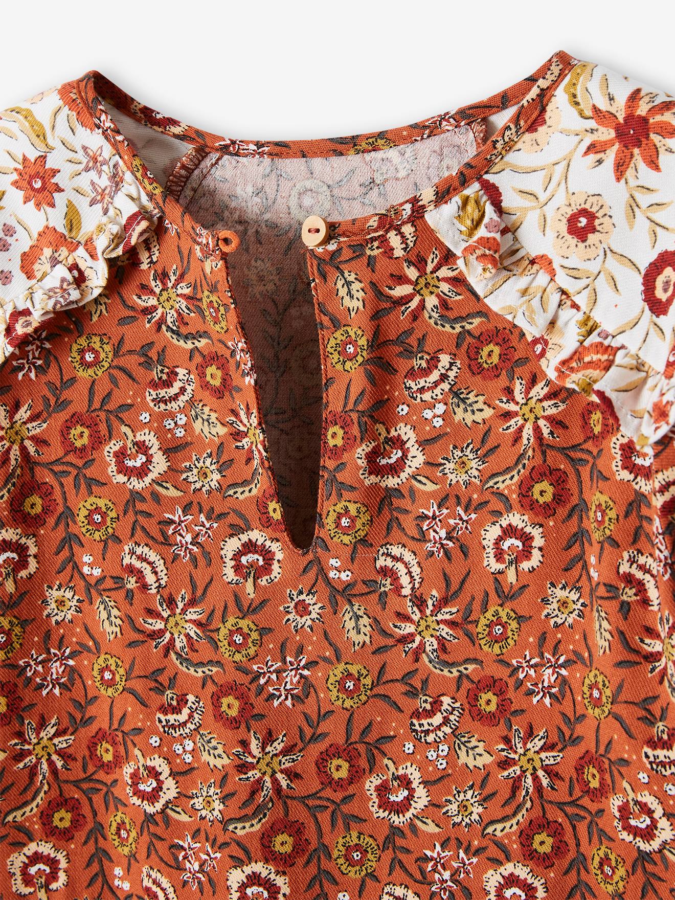 Robe patchwork Gipsy fille chamois imprimé