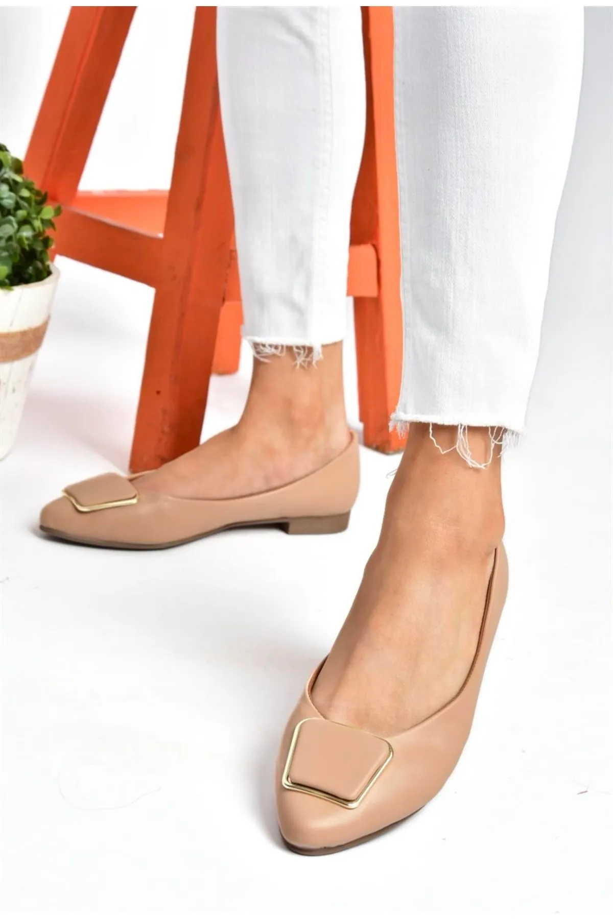Fox Shoes  Ballerinas für Damen mit Lederschnallen-Accessoires
