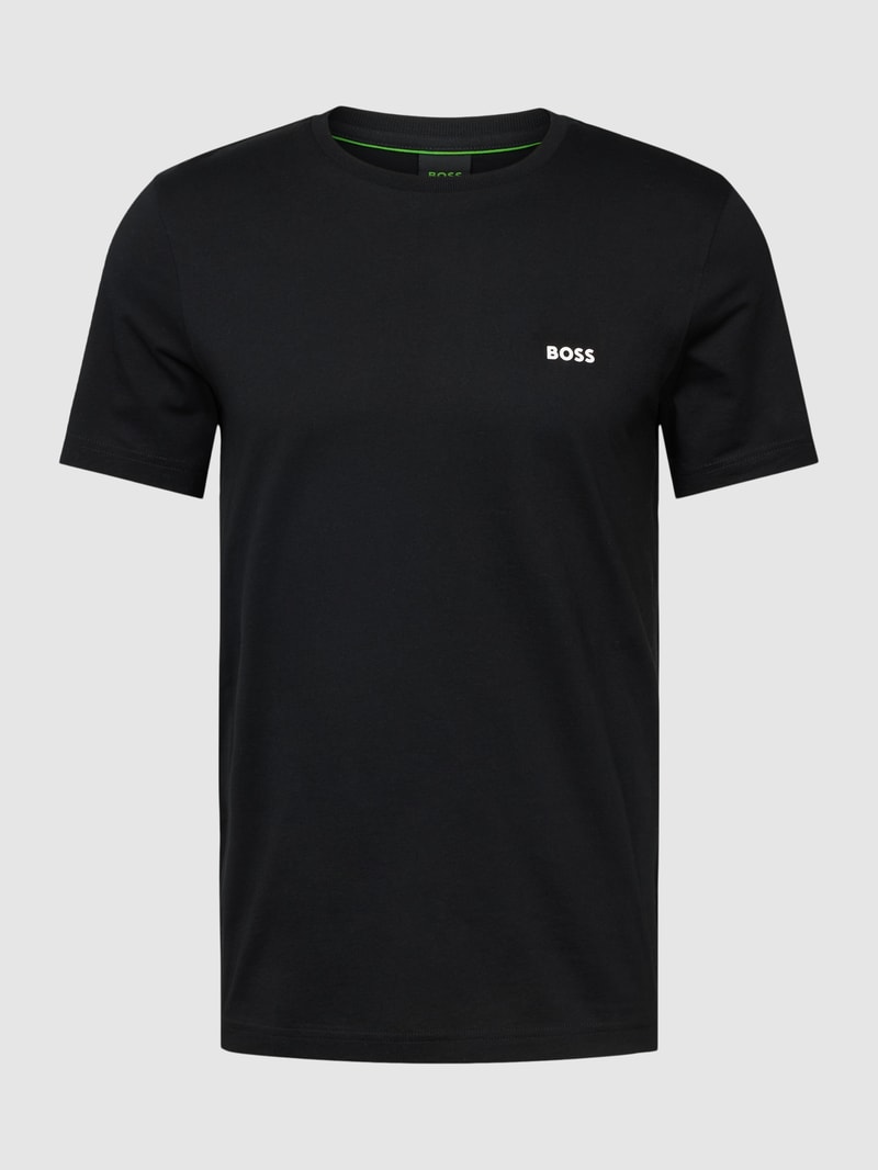 T-Shirt mit Label-Print Modell 'Tee' in schwarz