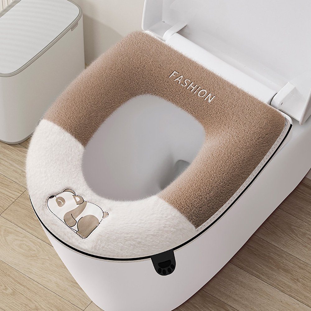 WC-Deckelbezug Weicher Toilettensitzbezug, verdickter Toilettenvorleger Deliana.home, Höhe 20 mm, Für alle Jahreszeiten, Wärmendes Material, Winterliche Wärme für Ihr Zuhause, Polyester-Faser, 1, Cartoon-Muster, Luxus-Toilettensitzkissen