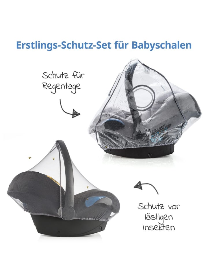 Zamboo Erstlings-Schutz-Set für Babyschalen mit Insektenschutz in grau günstig kaufen onesize
