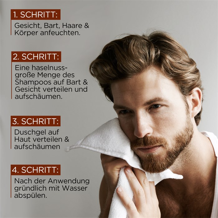 Duschgel für Körper, Haare & Bart
