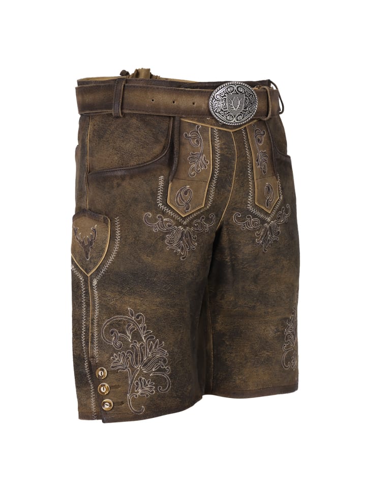 KRÜGER Lederhose Paolo in hellbraun günstig kaufen