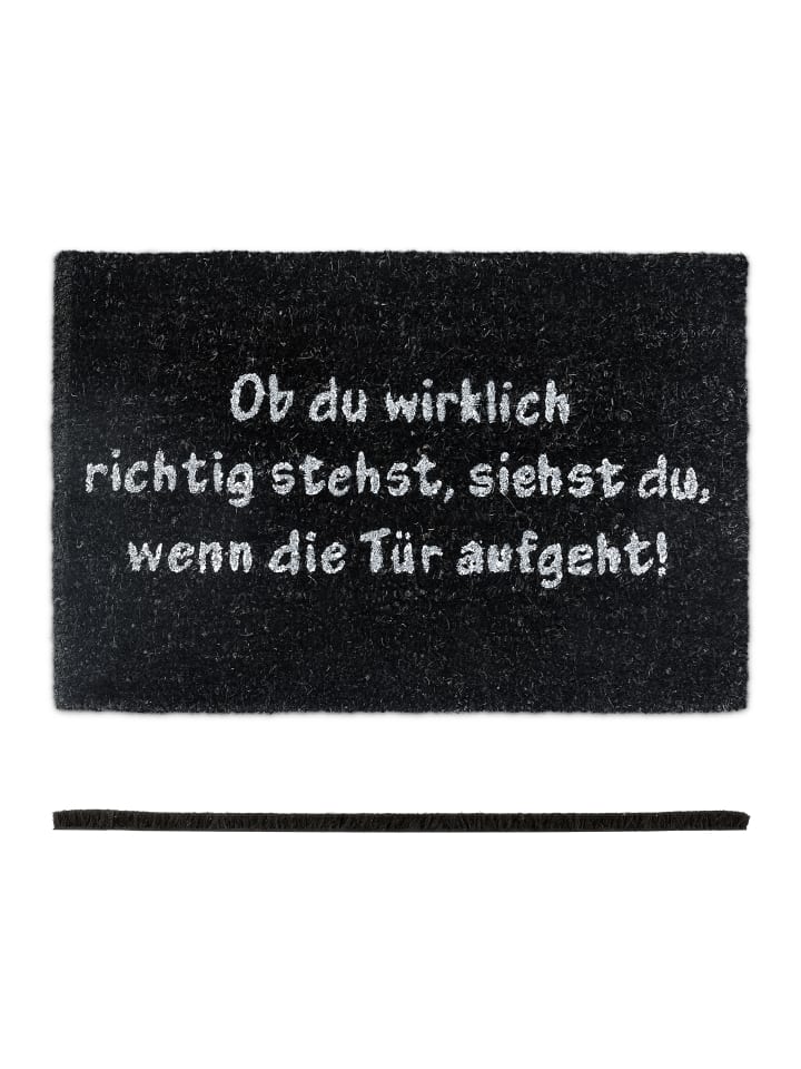 relaxdays Fußmatte Ob du richtig stehst in Schwarz - (B)60 x (T)40 cm günstig kaufen onesize