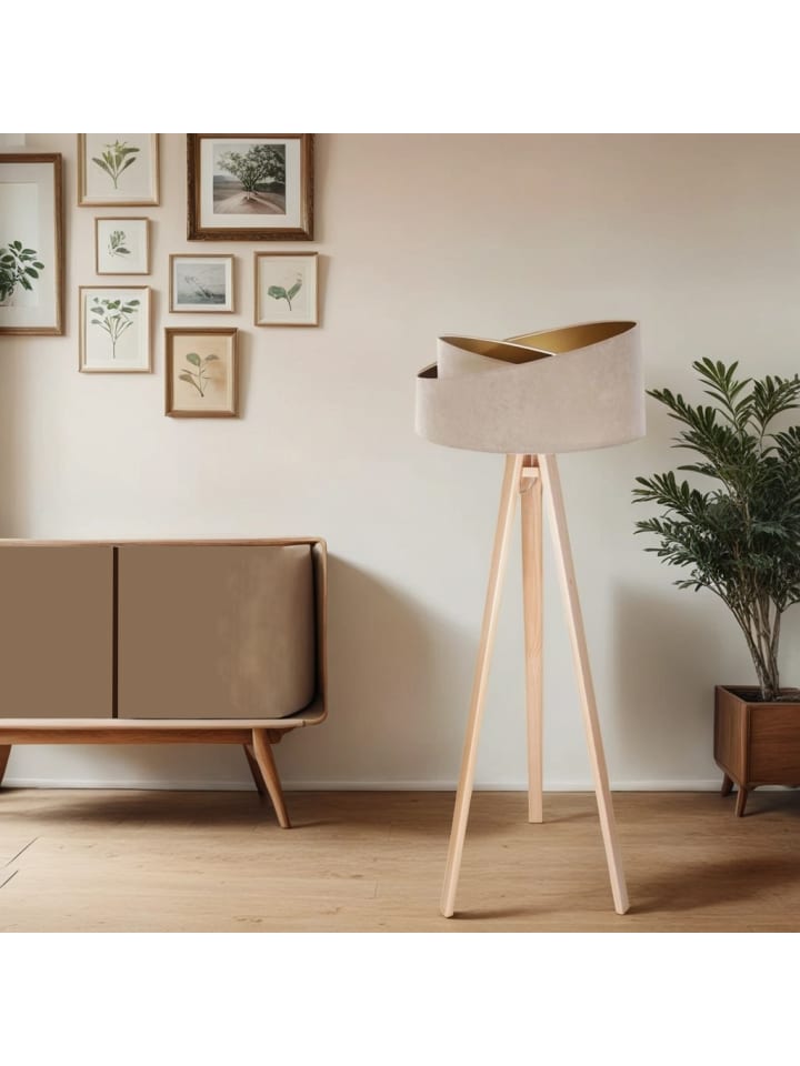Licht-Erlebnisse Stehlampe in Kiefer Beige Gold günstig kaufen onesize