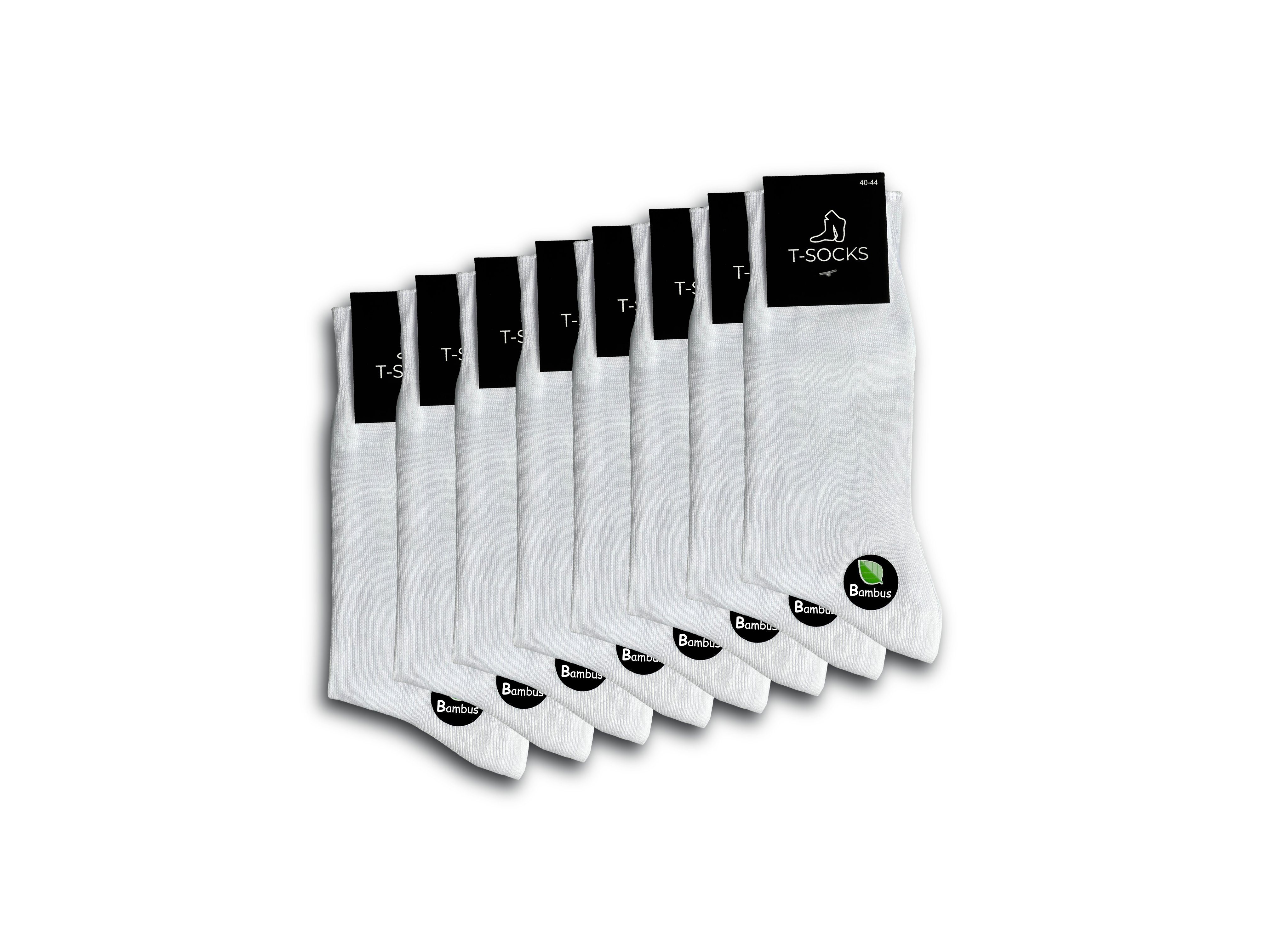 T-Socks Basicsocken Bambus-Socken 8 Paar aus Bambusviskose 80% -atmungsaktiv &anti Schweiß