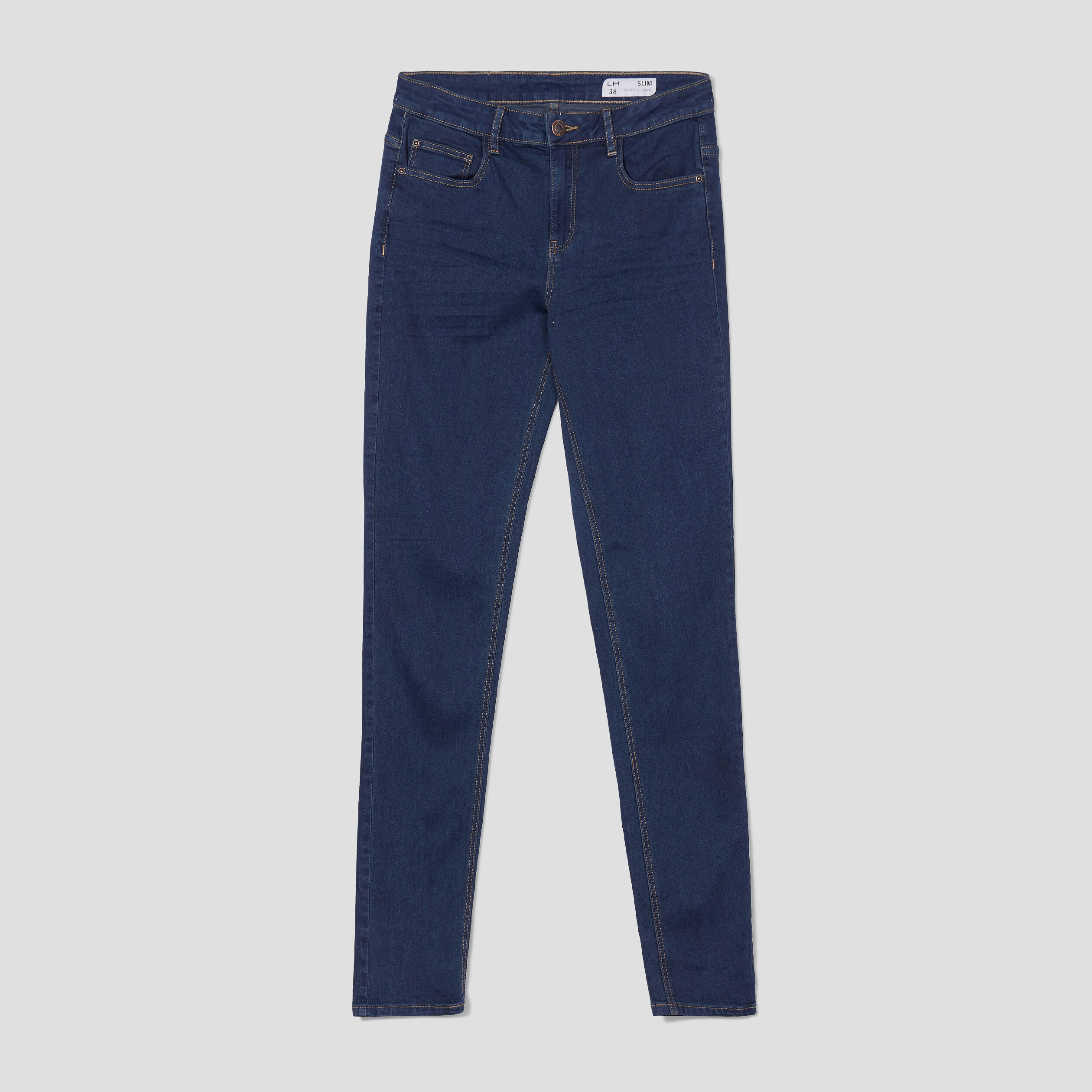 Jeans slim taille standard denim brut femme | La Halle