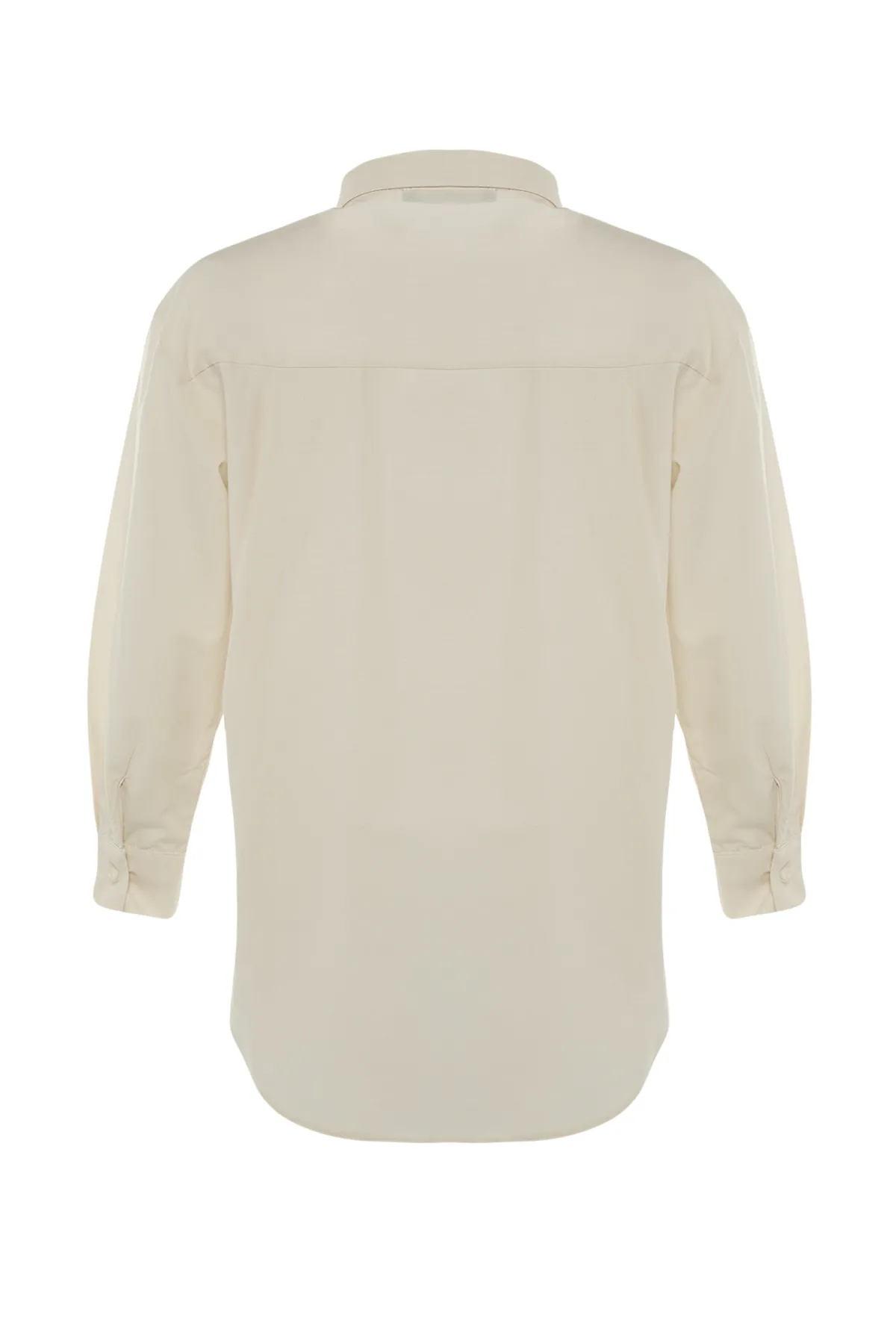 Trendyol Collection  Graues Boyfriend-Webhemd TWOAW20GO0115