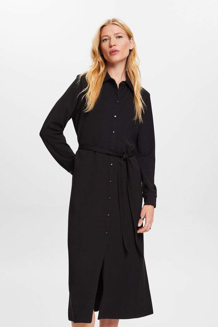Hemdblusenkleid aus Jersey mit Gürtel