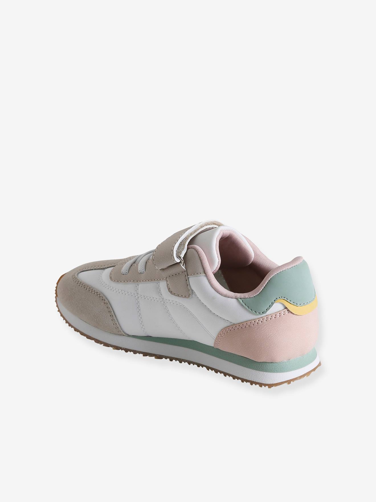 Vertbaudet Kinder Klett-Sneakers mit Schnürung - wollweiß
