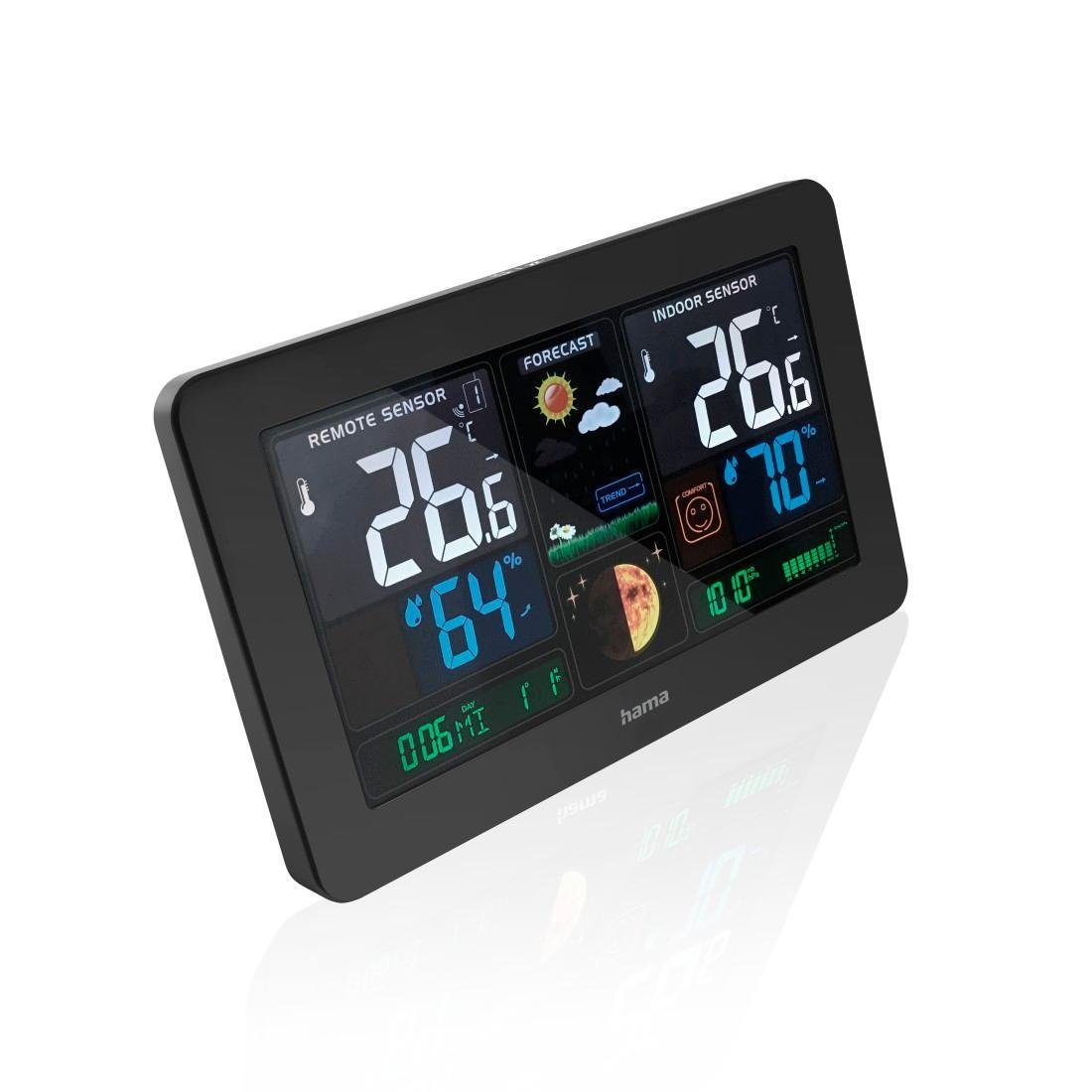 Hama Wetterstation Funk mit Außensensor Wettervorhersage USB-Ladefunktion Wetterstation