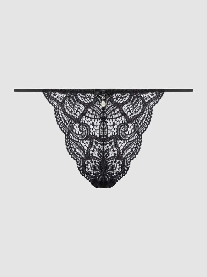 String aus Spitze in schwarz
