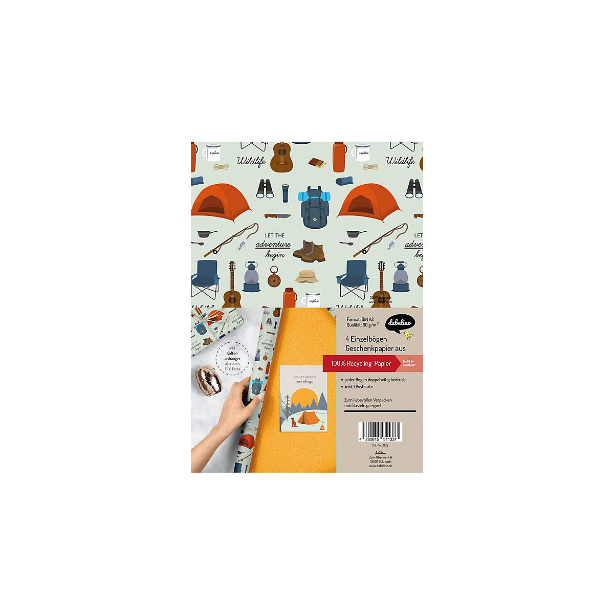 Geschenkpapier-Set: Reise und Camping