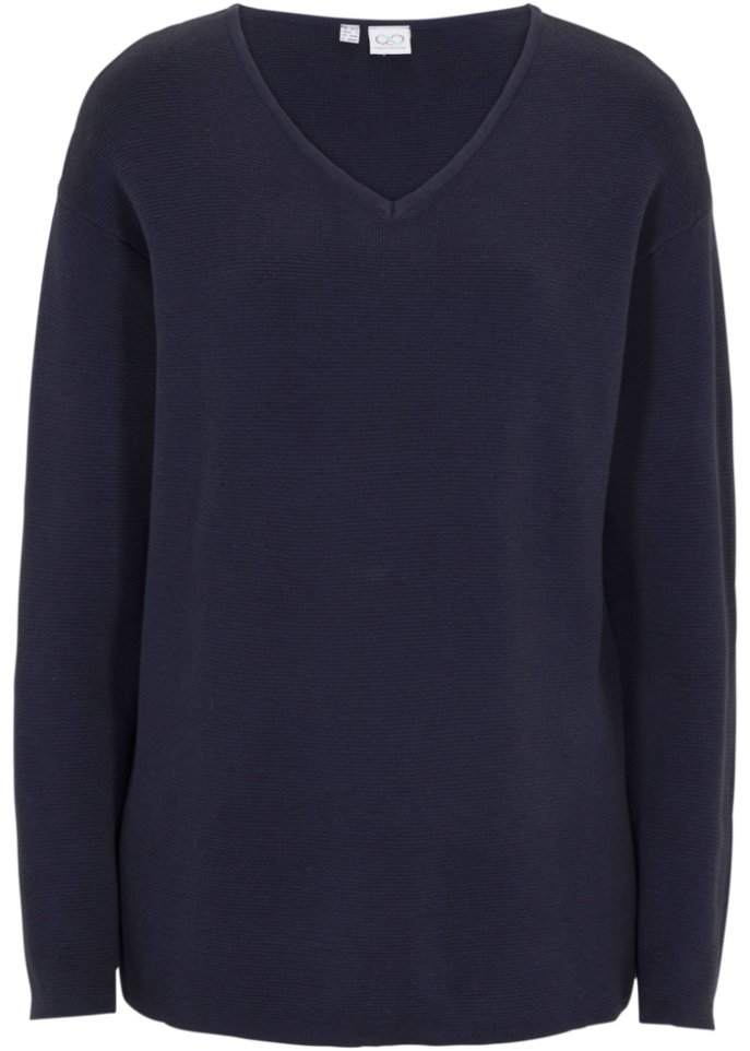 Essential Milano Rib Pullover mit V-Ausschnitt